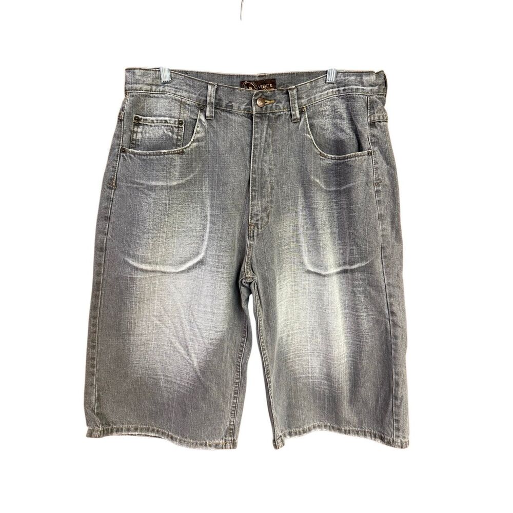 Vibes Vintage Gold Label (GL) jorts, Y2K Gray Wash Shorts Sz 38/15